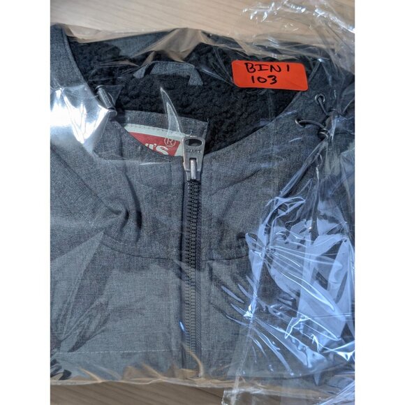 Levis Coat Mens Large Gray Lined Hooded Jacket - Picture 10 of 10